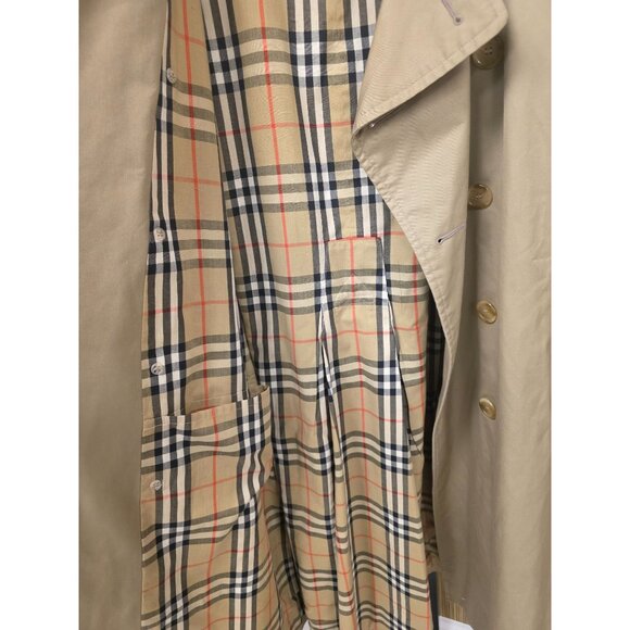 Burberrys Burberry Women's Authentic Vintage Tan Trench Coat Nova Check 38S - Picture 3 of 16